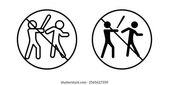 No fight sign vector in black and red colors