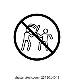 No fight sign vector in black colors