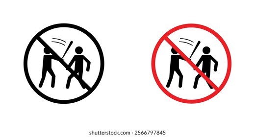 No fight sign vector pack for apps and web UI designs