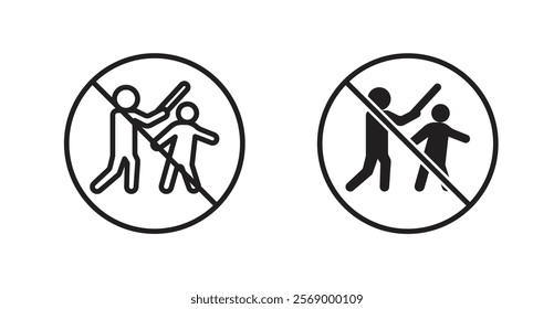 No fight sign vector set vector graphics designs