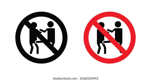 No fight signs in black and color style