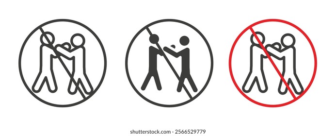 No fight signs collection for website design, app, UI design.