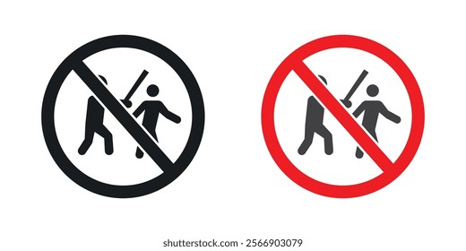 No fight signs set in black and colored