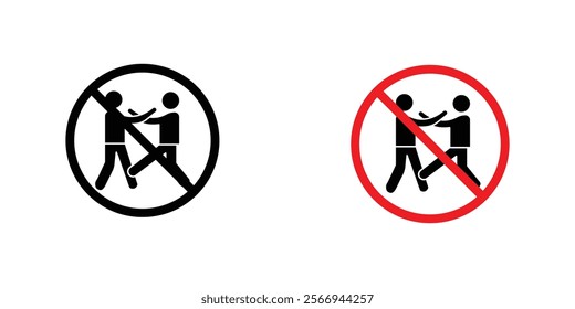 No fight signs. vector signs set