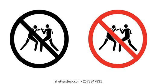 No fight signs vector set