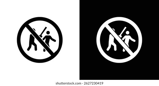 No fight signs vector, solid illustration, pictogram