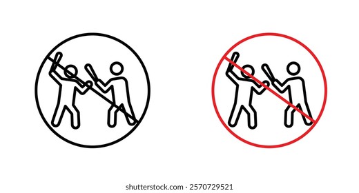 No fight signs vectors on white background.