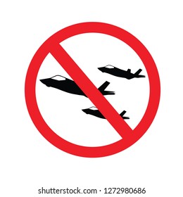 No Fighter Aircraft Sign Vector Illustration Stock Vector (Royalty Free ...