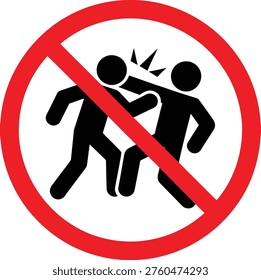 No fighting or physical altercation sign with crossed figures