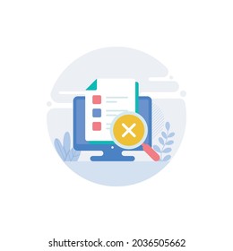 No File Search vector flat conceptual icon style illustration. EPS 10 File 