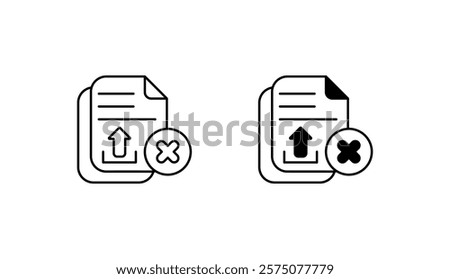 No Files Uploaded icon design with white background stock illustration