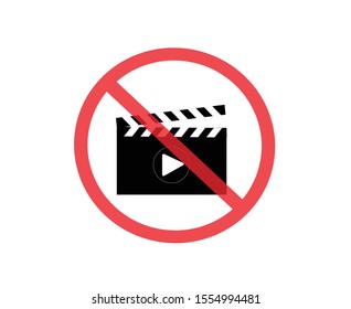 No film clapper board cinema or video player sign. vector illustration.