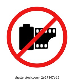 No Film Roll Sign on White Background