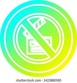 no filming circular icon with cool gradient finish