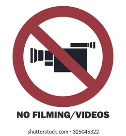 No filming/video sign. Vector illustration.