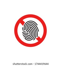 No Fingerprint Icon In Trendy Design Vector Eps 10