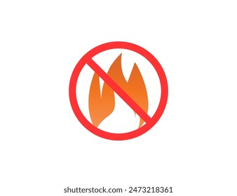 No fire allowed, fireproof icon. Vector illustration.