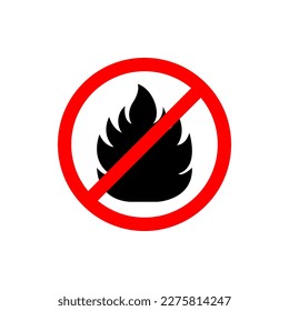 No fire allowed sign icon isolated on white background. Vector illustration