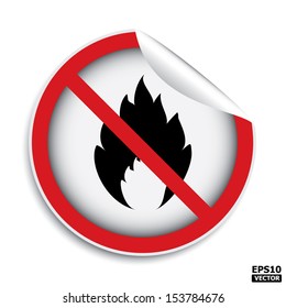 No fire area sign.-eps10 vector