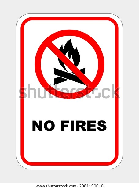 No Fire Camp Safety Sign Vector Stock Vector (Royalty Free) 2081190010 ...