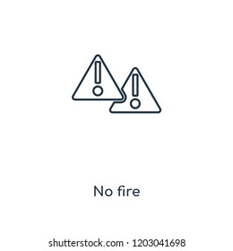 No fire concept line icon. Linear No fire concept outline symbol design. This simple element illustration can be used for web and mobile UI/UX.