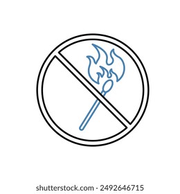 no fire concept line icon. Simple element illustration.no fire concept outline symbol design.