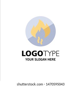 No Fire, No, Fire, Construction Business Logo Template. Flat Color. Vector Icon Template background