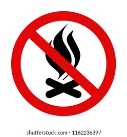 "No Fire" or "Do Not Fire" icon. EPS 8 vector graphic, isolated on white background.