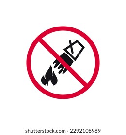 No extinción de incendios con señal de agua prohibida, pegatina redonda moderna prohibida, ilustración vectorial.