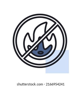 No Fire flame sign vector isolated icon. Fire symbol. Stop fire. Escape from fire