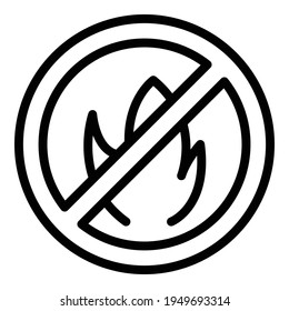 No fire forest icon. Outline no fire forest vector icon for web design isolated on white background