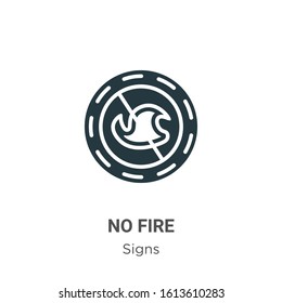 No fire glyph icon vector on white background. Flat vector no fire icon symbol sign from modern signs collection for mobile concept and web apps design.