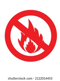 No fire hazard sign vector icon