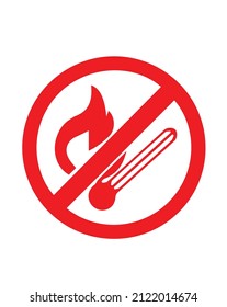 No fire hazard sign vector icon