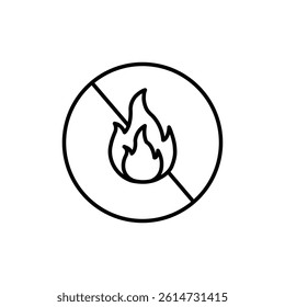 No fire icon black and white vector sign