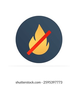 No Fire icon, colored flat vector. modern and minimalist design