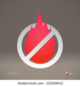 No Fire Icon Design  Eps 10 Vector Illustration