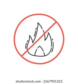 No fire icon  No flame  Hand drawing design style  Vector   
