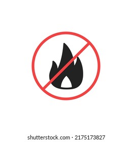 No Fire Icon. No Flame. High Quality In Colour Vector Illustration.  