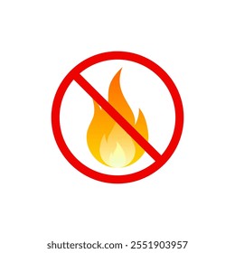 Kein Feuer-Symbol im flachen Design. Flammenschutzzeichen