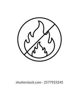 No fire icon Flat illustration sign