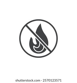 no fire icon Flat logo set collection