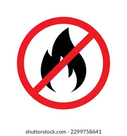 Icono de no fuego , Icono vectorial de la hoguera prohibida