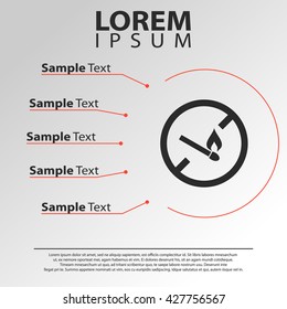 no fire icon. fire forbidden infographics template
