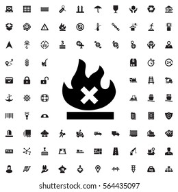 no fire icon illustration isolated vector sign symbol