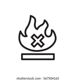 no fire icon illustration isolated vector sign symbol