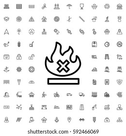 no fire icon illustration isolated vector sign symbol. Logistic icons vector set.