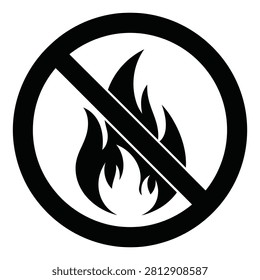 No fire icon indicating flammable restriction or warning on white