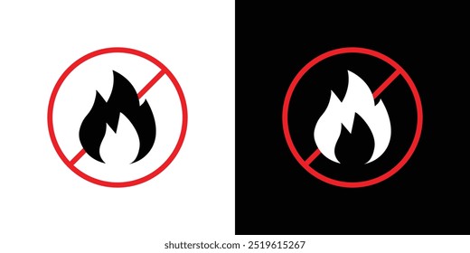 No fire icon linear logo isolated