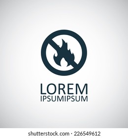 no fire icon on white background 